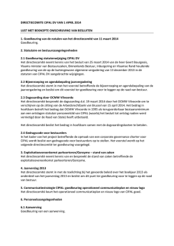 DIRECTIECOMITE CIPAL DV VAN 1 APRIL 2014 LIJST MET