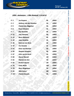 Deelnemerslijst LM V8