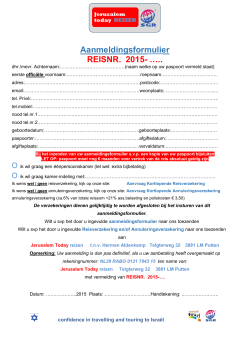 Aanmeldingsformulier REISNR. 2015- …..