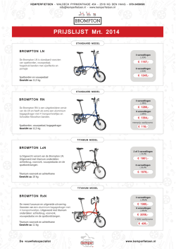 Download hier de meest recente prijslijst van
