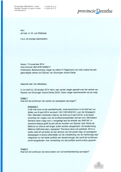 A.1. Brief van 13 november 2014 over Beantwoording vragen ex