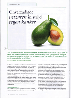 Onverzadigde vetzuren in de strijd tegen kanker.