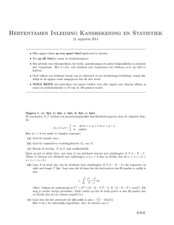 Hertentamen Inleiding Kansrekening en Statistiek