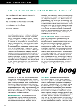 Zorgen voor je hoog begaafde le