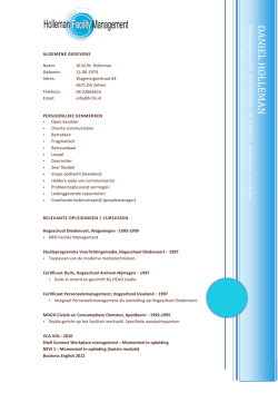 de CV van Daniel Holleman - Holleman Facility Management