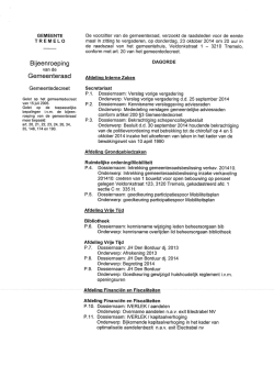 AGENDA gemeenteraad 23.10.2014