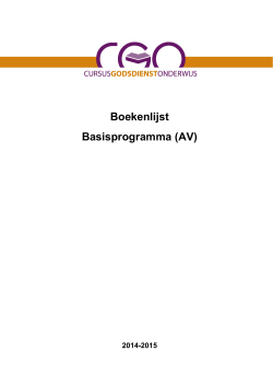 Boekenlijst basisprogramma AV 2014-2015