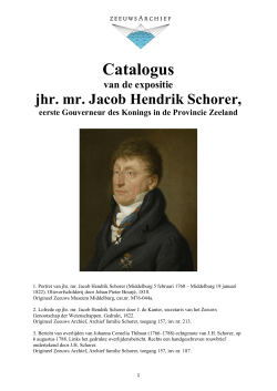 Catalogus expositie Jacob Hendrik Schorer