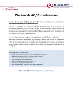 Werken als AO/IC-medewerker