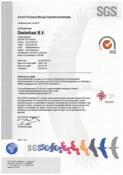 SC540 certificaat asbestinventarisatie Oesterbaai