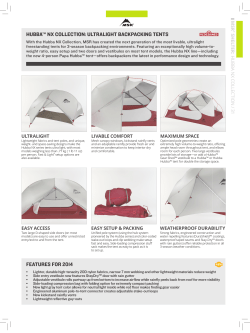 hubba™ nx collection: ultralight backpacking tents features for 2014