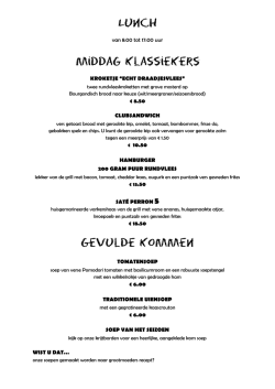 lunchkaart - Hotel Haarhuis