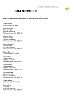 Adressen kazernes Brandweer Amsterdam