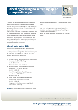 Die&euml;tbegeleiding na screening op de preoperatieve poli