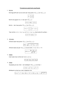 Formularium analytische meetkunde