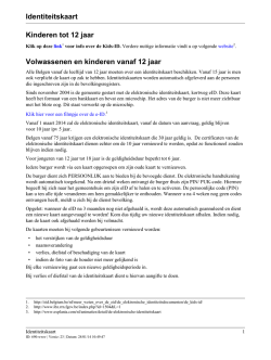 Identiteitskaart Kinderen tot 12 jaar Volwassenen en