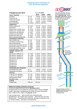 IsoDuct Prijslijst Januari 2014