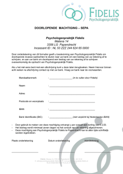 DOORLOPENDE MACHTIGING &ndash; SEPA Psychologenpraktijk Fidelis