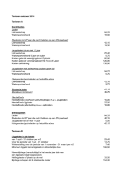 Tarieven seizoen 2014 Tarieven A Contributies Leden