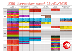 VDRG Uurrooster vanaf 12/01/2015