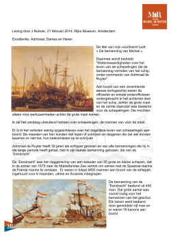 Leven aan boord oorlogsschip in 17e eeuw Lezing door J Nuboer