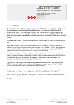 Disclaimer - J.Timmer Bouwstoffen Import Groningen
