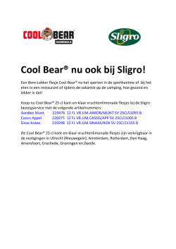 Cool Bear® nu ook bij Sligro!