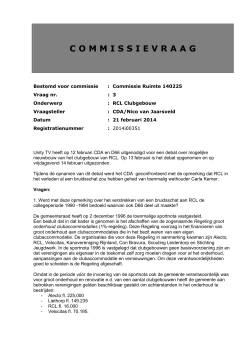 Commissievraag 3 CDA over RCL Clubgebouw 140225 beantwoord