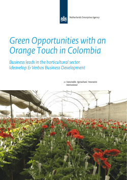 Green Opportunities with an Orange Touch in Colombia 2014