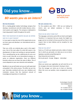 BD wants you as an intern?