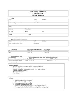 Nascholing tandartsen 9 &ndash; 17 april 2015 Hoi An