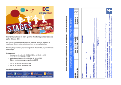 Inscription Stages Noël - Nouvel An 2014