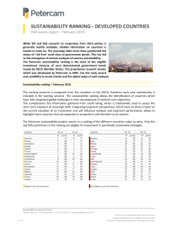 sustainability ranking - developed countries
