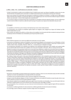 CONDITIONS G&Eacute;N&Eacute;RALES DE VENTE 1) Offres - D&eacute;lais