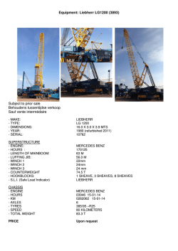 Equipment: Liebherr LG1200 (3893) Subject to prior sale