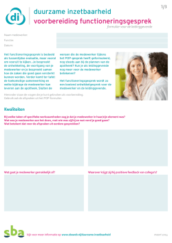 duurzame inzetbaarheid voorbereiding functioneringsgesprek