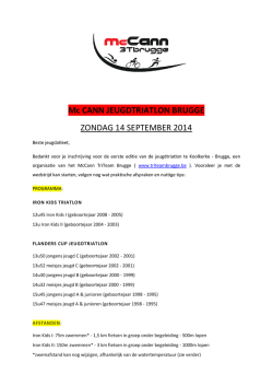 Mc CANN JEUGDTRIATLON BRUGGE ZONDAG