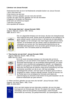 3.3.1 Literatuur van JK - Janusz Korczak Stichting