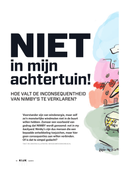 Niet in mijn achtertuin! – artikel voor KIJK