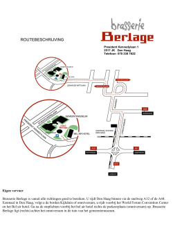 Routekaart - Brasserie Berlage