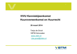 IVVU Kennisbijeenkomst Huurovereenkomst en Huurrecht 26 maart