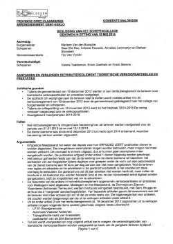 Retributiereglement toeristische verkoopsartikelen en prestaties