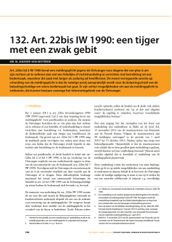 132. Art. 22bis IW 1990: een tijger met een zwak gebit