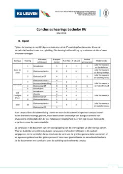 Conclusies hearings bachelor IW
