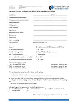 Inschrijfformulier participantschap Stichting IW Brabant