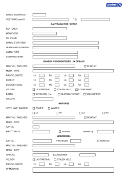 DATUM AANVRAAG VESTIGING point S TEL AANVRAAG ROB