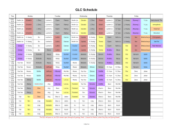 GLC Schedule