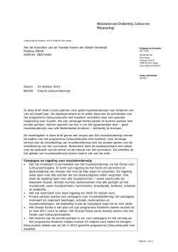 In deze brief vindt u onze plannen voor goed