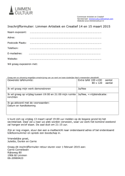 Inschrijfformulier: Limmen Artistiek en Creatief 14