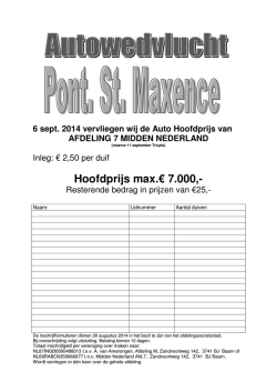 Hoofdprijs max.&euro; 7.000,-
